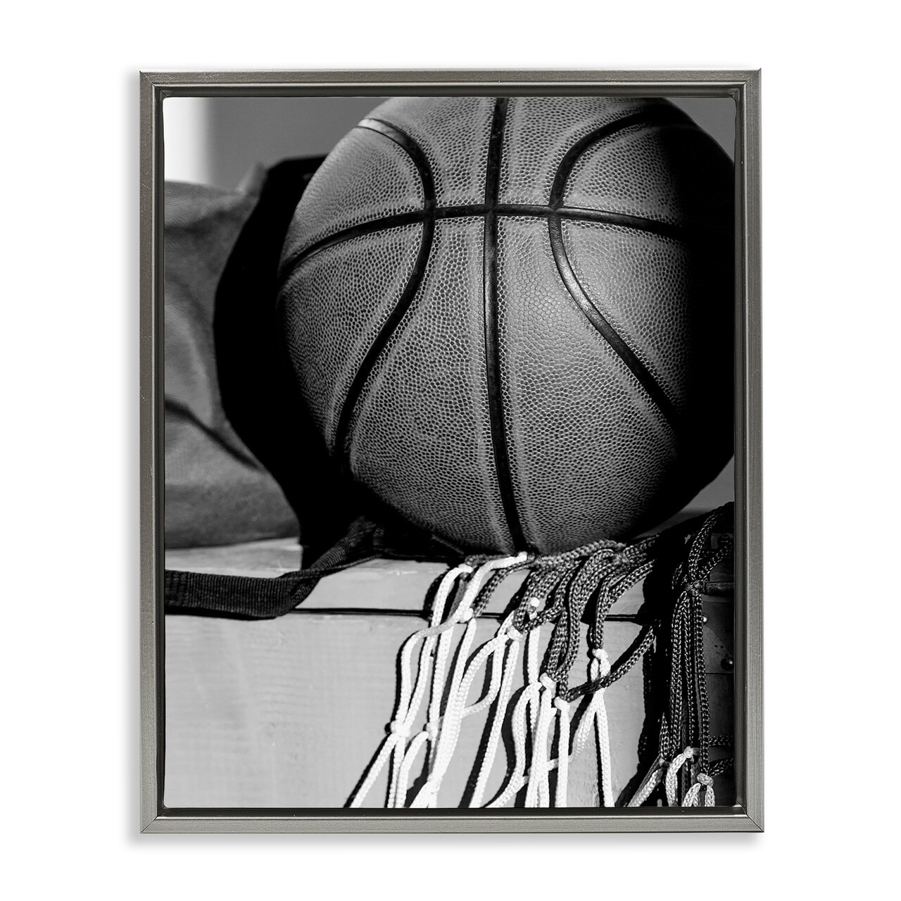 Stupell Industries Basketball Sport Still Life Framed Floater Canvas Wall Art Design by Daphne Polselli